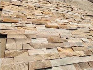 China Rusty Brown Slate Cultured Stone Cladding