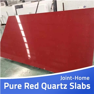 Pure Red Color Quartz Slab 2cm3cm Thick Jumbo Size