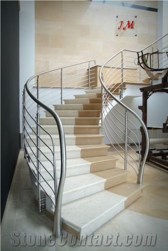Botticino Classico Light Bronze Staircase