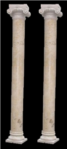 Carved Marble Corinthian Column Pillar Roman