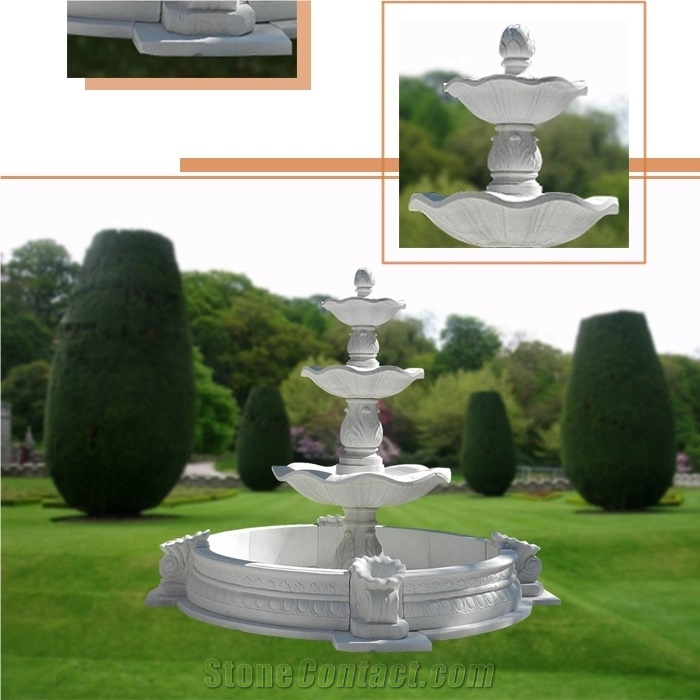 Elegant White Marble Water Fountain