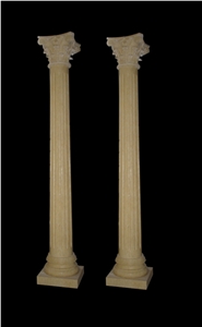 Garden Decorative Yellow Limestone Column Pillar & Columns