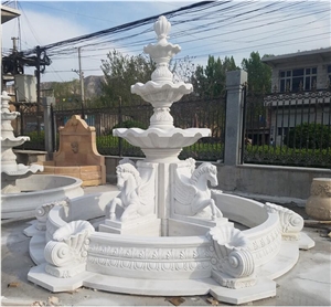 Large Natural White Marble Stone Water Fountain