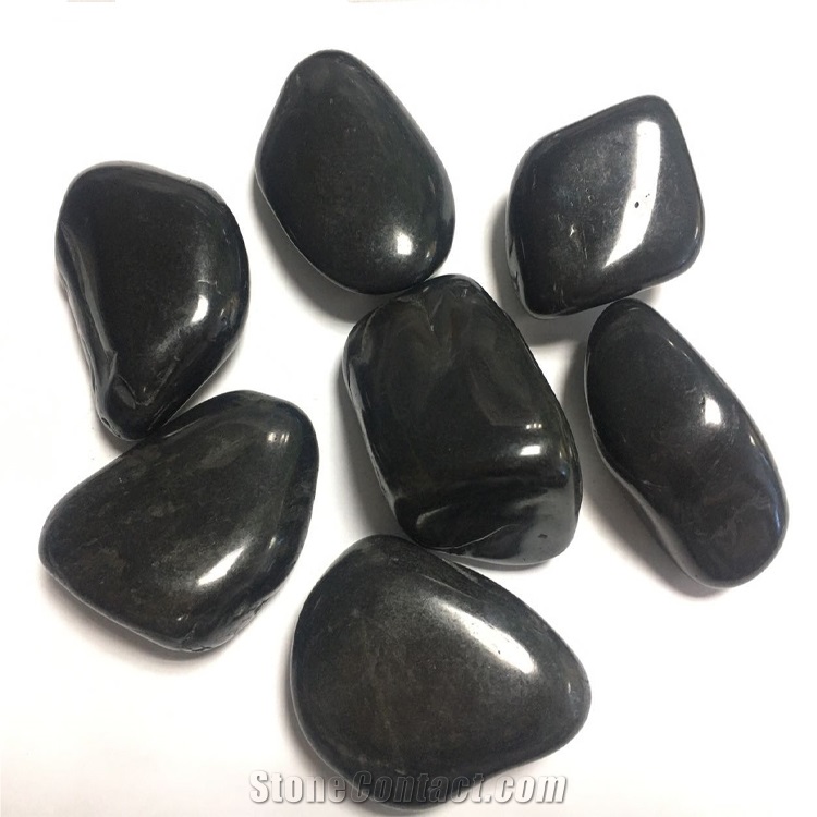 Polished Black Pebble Stone, Washed Pebble