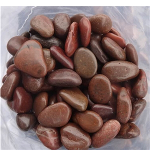 Red Washed River Stone ,Red Polished Pebble Stone