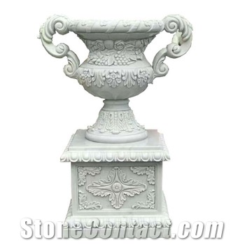 White Marble Garden Pots and Planters