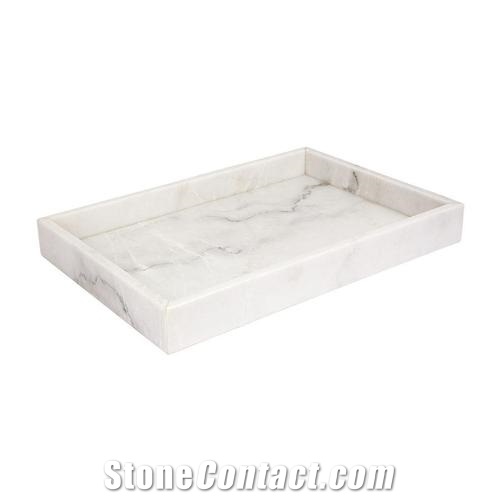 China Cheap Oriental White Marble Towel Soap Tray Hotel Project Design