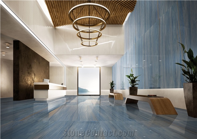 Royal Blue Macaubas Quartzite Slab Tile,Hotel Floor Cover