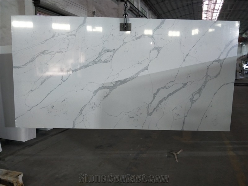 Calacatta Italia White Quartz Slabs Countertops From China 