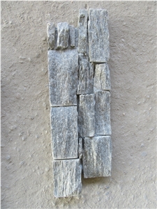 Green Quartzite Cement Back Stone Wall Cladding