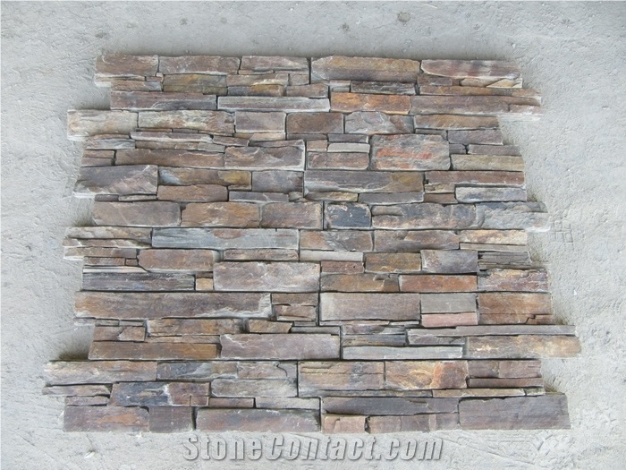 Rusty Slate Cement Back Stacked Stone Veneer