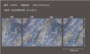 Artificial Blue Sintered Stone Slabs for Countertop
