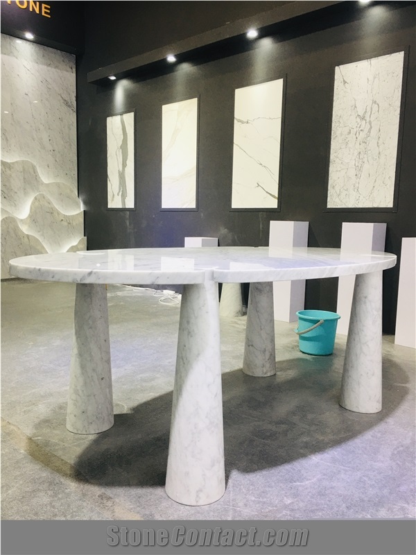 Bianco Carrara Table Tabletop Top White Marble Top