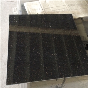 Black Galaxy Granite Polished Slab Tile