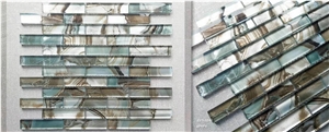 Blue Irregular Mosaic Glass Tiles for Wall
