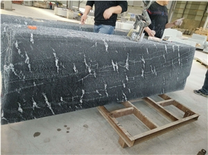 Snow Grey Ebony Black Granite Tiles Slabs
