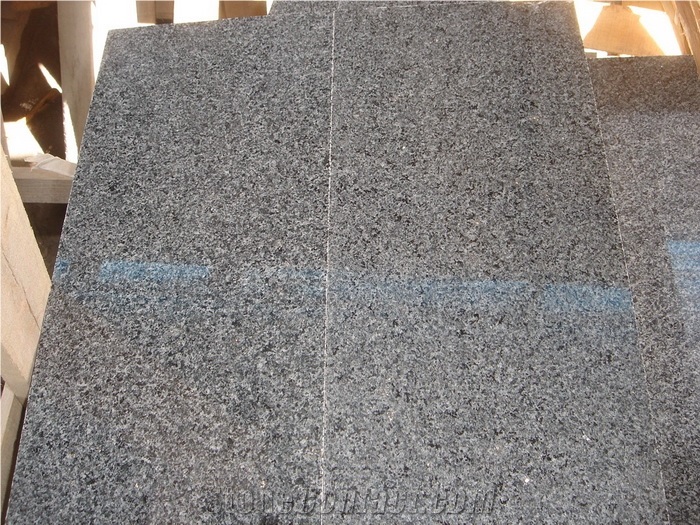 New China Dark Grey Granite G654 Flamed Tile Floor
