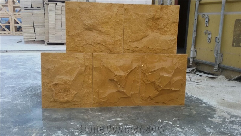 Golden Sinai Marble Tiles & Slabs, Split Face