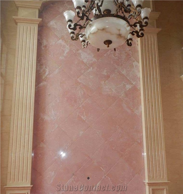 Backlit Panel Shower Walls Pink Onyx