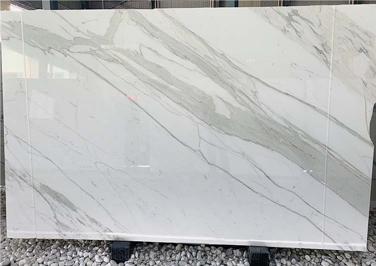 Italy Calacatta White Marble Slabs With Gray Vein