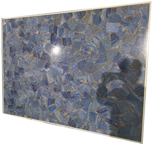 YUANDA Blue Agate Semiprecious Stone Slabs Tiles Wholesale