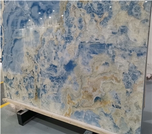 YUANDA Blue Aqua Gold Premium Onyx Slabs