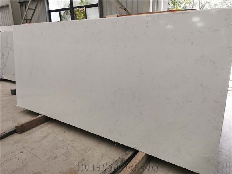 Engineered Carrara Quartz Slabs for Kitchen Tops