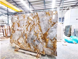 New Pandora Gold and Grey Marble Slabs & Tiles