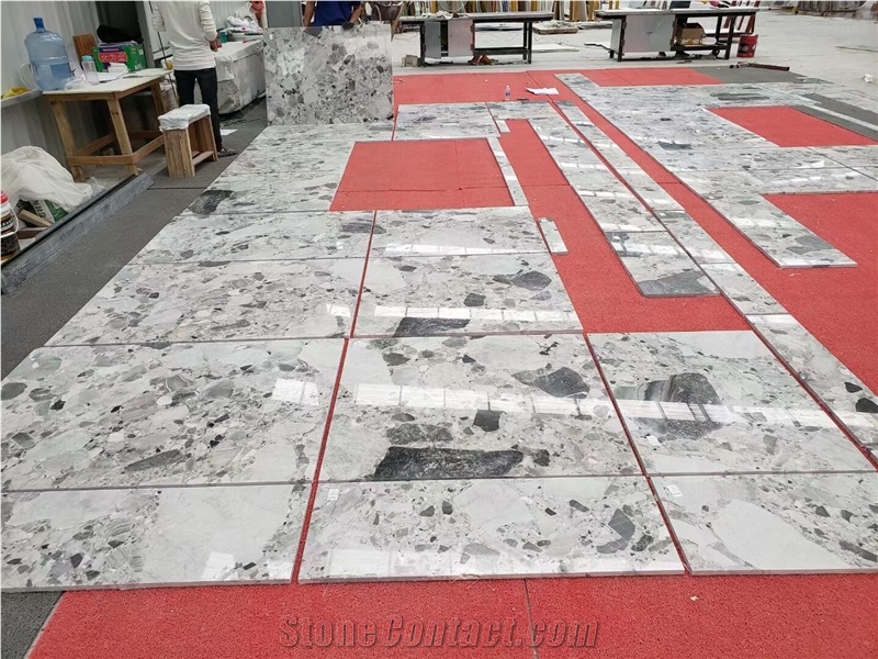 Breccia Grey Natural Terrazzo Marble Tiles