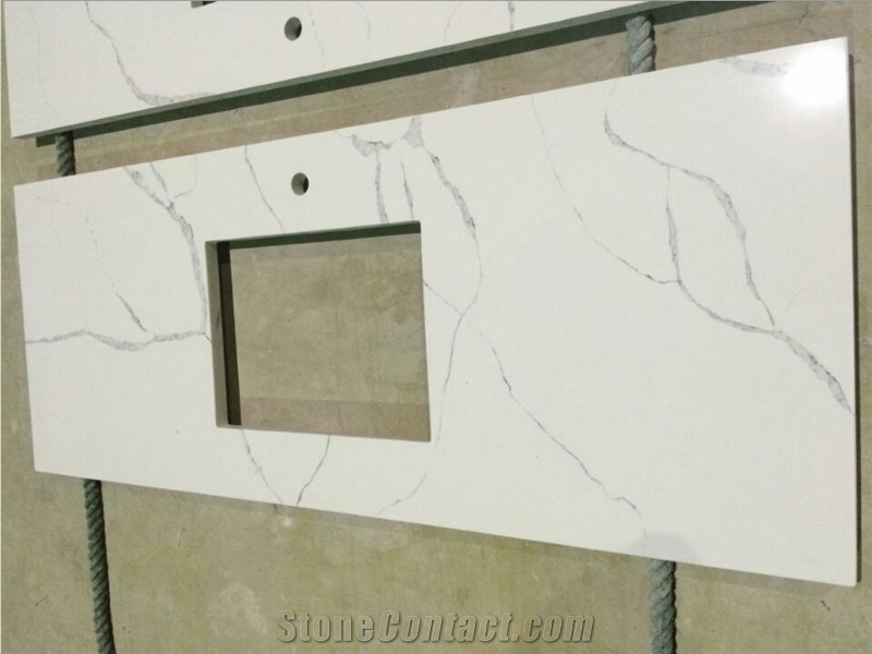 Calacatta White Artificial Stone Quartz Countertop