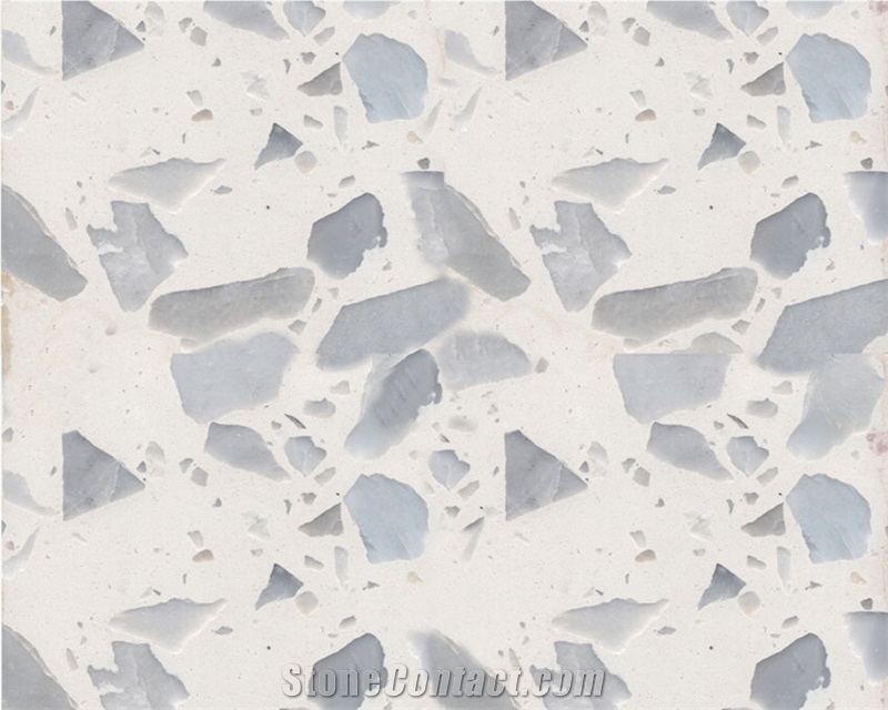 White Terrazzo Slabs Artificial Stone Tiles
