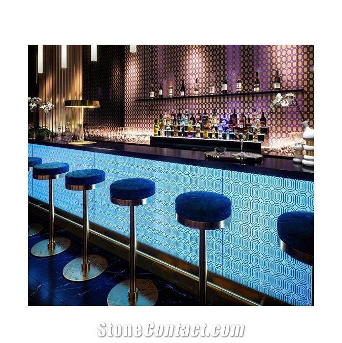 Artificial Stone Led Bar Counter