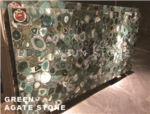 Backlit Green Semi Slabs Agate Stone Tiles