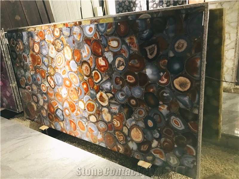 Backlit Red Semiprecious Stone Slabs,Agate Tiles
