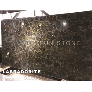 Black and Gold Semi Stone Agate Gem Stone Slabs