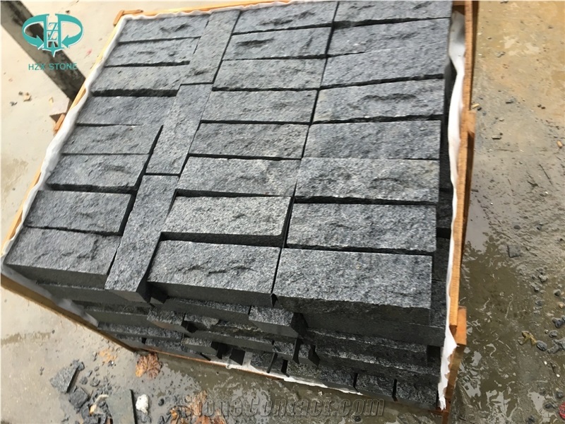 Black Granite Cobble Stone Cube Stone