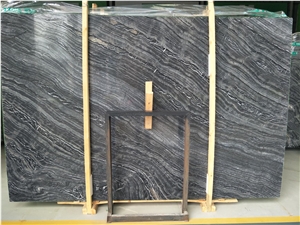 Black Wooden Marble Flooring Tile Slabs