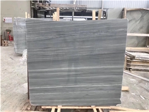Blue Grey Marble with White Straight Vein Slabs