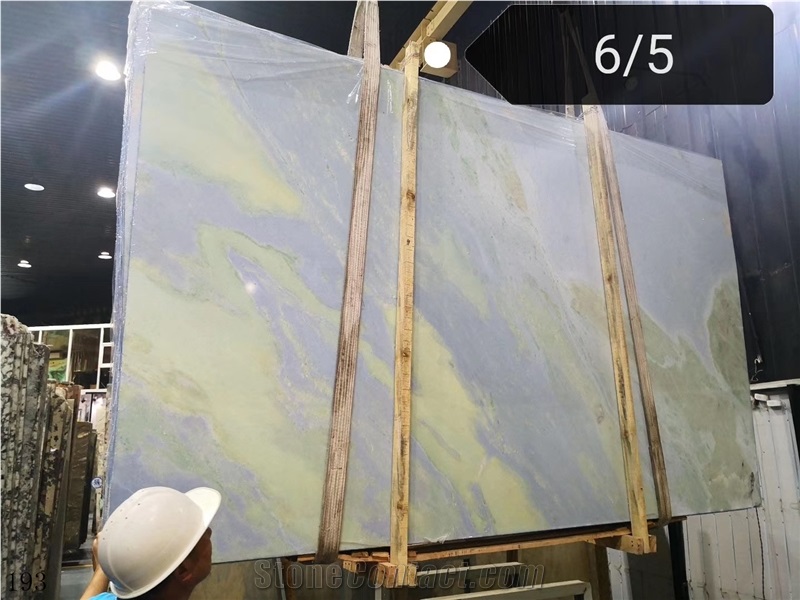 Blue Sky White Clouds Marble Slabs Azul Wall Tiles