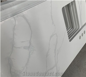 Calacatta White Quartz Stone for Vanity Tops,Bathroom Countertops