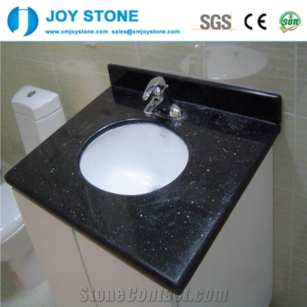 Cheap Price Black Galaxy Granite for Bathroom Countertop, Vanity Tops