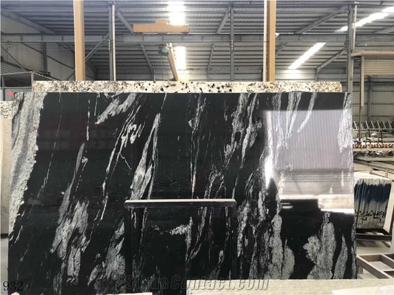 China Black Cosmic Marble Slab Wall Floor Tiles