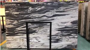 China Cloudy Ink Grey Marble Slab Wall Floor Tiles