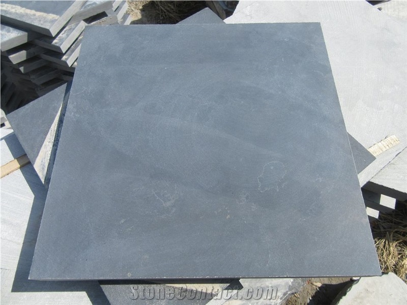 China Honed Black Limestone Blue Natural Stone Tile