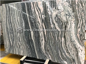 China Water Cloudy Grey Golden Vein Marble Slabs