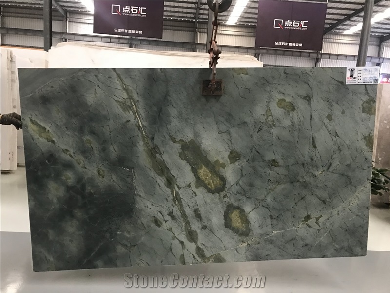 Chinese Green Marble, Peacock Green Marble Slabs from China
