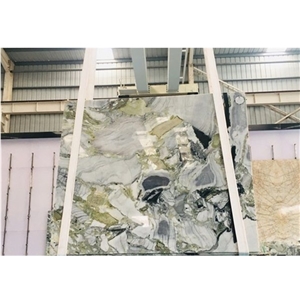 Cold Jade Green White Marble Stone Slabs Tiles