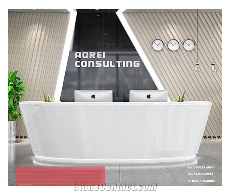 Curved Reception Front Desk Hotel Cashier Counter