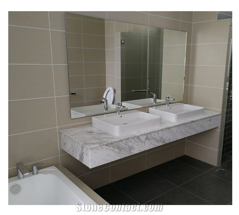 Double Sink Hotel Bathroom Vanity Countertop