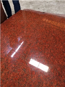 Dyed Red Granite Slab with Red Thick Flower